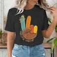One Thankful Teacher Thanksgiving Turkey Peace Hand Sign Women's T-Shirt, funny gift One Thankful Teacher Thanksgiving Turkey Peace Hand Sign Women's T-Shirt, funny gift