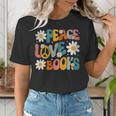 Peace Love Books Bookworm Librarian Reading Teacher Groovy Women's T-Shirt, Groovy Teacher Shirts, funny gift Peace Love Books Bookworm Librarian Reading Teacher Groovy Women's T-Shirt, Groovy Teacher Shirts, funny gift