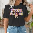 Physical Education Halloween Bow Checkered Teacher Ghost PE Women's T-Shirt, Pe Teacher Shirts, funny gift