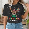 Preschool Crew Xmas Reindeer Teacher Student Christmas Women's T-Shirt, funny gift