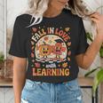 Retro Fall In Love With Learning Pumpkin Leaf Teacher Autumn Women's T-Shirt, funny gift Retro Fall In Love With Learning Pumpkin Leaf Teacher Autumn Women's T-Shirt, funny gift