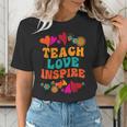Retro Teach Love Inspire Back To School Teachers Women's T-Shirt, funny gift