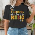 Retro Thankful For Music Floral Music Teacher Thanksgiving Men Women Women's T-Shirt, funny gift Retro Thankful For Music Floral Music Teacher Thanksgiving Men Women Women's T-Shirt, funny gift
