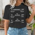 Science Teacher Engineering Temperature Scales Fahrenheit Vs Celsius Vs Kelvin Humorous -Adults - Small Short Sleeve Modern V-Neck Cotton Blend Machine Wash Women's T-Shirt, Science Teacher Shirts, funny gift