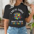 I Solve Cubes Speed Cubing Vintage Youth Math Teacher Women's T-Shirt, funny gift I Solve Cubes Speed Cubing Vintage Youth Math Teacher Women's T-Shirt, funny gift