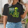 Solve The Problem Skeleton Teacher Halloween Math Six Seven Women's T-Shirt, funny gift Solve The Problem Skeleton Teacher Halloween Math Six Seven Women's T-Shirt, funny gift