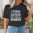 I Teach The Cutest Little Sharks Teacher School Women's T-Shirt, funny gift