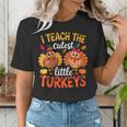 I Teach The Cutest Little Turkeys Teacher Thanksgiving Women's T-Shirt, funny gift