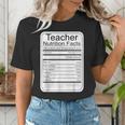 Teacher Nutrition Facts Teachers Nutritional Fact Women's T-Shirt, funny gift