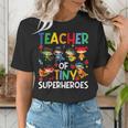 Teacher Of Tiny Superheroes Teach 100th Day Of School Men Women Girls Kids Women's T-Shirt, funny gift