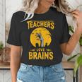 Teachers Love Brains Shirt Men Women Halloween Teacher Women's T-Shirt, funny gift