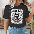 Test Day Stressed Cat Teacher Student Kids Testing Day Women's T-Shirt, funny gift