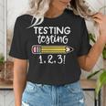 Testing Testing 123 Cute Test Day School Teacher Exam For Men Women Girls Kids Women's T-Shirt, funny gift