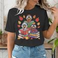 Thanksgiving Teacher Books Turkey Reading Book Women's T-Shirt, funny gift
