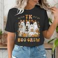 TK Boo Crew Preppy Halloween Floral Ghost TK Teacher Team TK Women's T-Shirt, funny gift