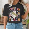Trick Or Teach Groovy Teacher Halloween Retro Teacher Ghost Women's T-Shirt, Groovy Teacher Shirts, funny gift Trick Or Teach Groovy Teacher Halloween Retro Teacher Ghost Women's T-Shirt, Groovy Teacher Shirts, funny gift