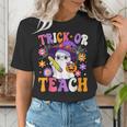 Trick Or Teach Teacher Ghost Teaching Fun Halloween Teacher Women's T-Shirt, funny gift