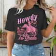Vintage Howdy First Grade Cowgirl Teacher Western School Women's T-Shirt, First Grade Teacher Shirts, funny gift