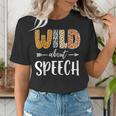 Wild About Speech SLP Leopard Teacher Back To School Kids Women's T-Shirt, funny gift