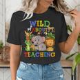 Wild About Teaching Safari Jungle School Teacher Women's T-Shirt, funny gift