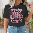 Women Teacher In Progress Coquette Pink Bow Future Teacher Women's T-Shirt, Future Teacher Shirts, funny gift