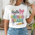 Cute Hello Second Grade Back To School Coquette Teacher Girl Women's T-Shirt, funny gift Cute Hello Second Grade Back To School Coquette Teacher Girl Women's T-Shirt, funny gift