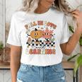 Fall In Love With Learning Teacher Retro Thanksgiving Women's T-Shirt, funny gift