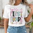 Hello First Grade Teacher Coquette Pencil Bow Back To School Women's T-Shirt, First Grade Teacher Shirts, funny gift Hello First Grade Teacher Coquette Pencil Bow Back To School Women's T-Shirt, First Grade Teacher Shirts, funny gift