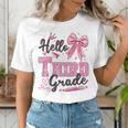 Hello Third Grade First Day Of School Coquette Teacher Girl Women's T-Shirt, First Grade Teacher Shirts, funny gift