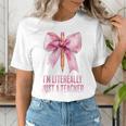 I'm Literally Just a Teacher Pencil Coquette Bow School Women's T-Shirt, funny gift