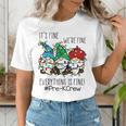 It's Fine We'Re Fine Gnome Pre-K Teacher Christmas Light For Men Women Women's T-Shirt, funny gift