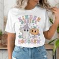 Kindergarten Boo Crew Halloween Floral Ghost Kinder Teacher Women's T-Shirt, funny gift Kindergarten Boo Crew Halloween Floral Ghost Kinder Teacher Women's T-Shirt, funny gift