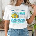 Librarian Teacher Dive Into A Good Book Reading Premium Tri-Blend Women's T-Shirt, funny gift