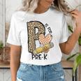 P Is For Pre K Teacher Leopard First Day Of School For Men Women Girls Kids Women's T-Shirt, funny gift