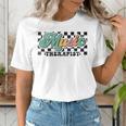 Retro Checkered Music Therapist Squad Music Therapy Teacher For Men Women Women's T-Shirt, funny gift