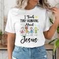 I Teach Tiny Humans About Jesus Sunday School Teacher Women's T-Shirt, funny gift