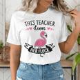 This Teacher Loves Her Flock Cute Flamingo Teacher Women's T-Shirt, funny gift This Teacher Loves Her Flock Cute Flamingo Teacher Women's T-Shirt, funny gift