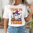 Trick Or Teach Teacher Halloween Ghost Pencil Floral Women's T-Shirt, funny gift Trick Or Teach Teacher Halloween Ghost Pencil Floral Women's T-Shirt, funny gift