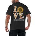 4th Grade Teacher Love Autumn Fall Sunflower Appreciation Men's Back Print T-Shirt, trending gift