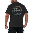 Autism Awareness Accept Adapt Advocate Autism Mom Teacher Men's Back Print T-Shirt, trending gift