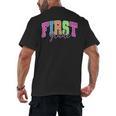 Back To School Neon Checkered First Grade Colorful Teacher Men's Back Print T-Shirt, trending gift Back To School Neon Checkered First Grade Colorful Teacher Men's Back Print T-Shirt, trending gift
