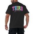 Back To School Neon Checkered Third Grade Colorful Teacher Men's Back Print T-Shirt, trending gift Back To School Neon Checkered Third Grade Colorful Teacher Men's Back Print T-Shirt, trending gift
