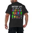 Battery Life Of a Preschool School Teacher School Week Men's Back Print T-Shirt, trending gift Battery Life Of a Preschool School Teacher School Week Men's Back Print T-Shirt, trending gift