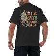 Book Tree All Is Calm Said No Teacher Ever Christmas Men's Back Print T-Shirt, trending gift Book Tree All Is Calm Said No Teacher Ever Christmas Men's Back Print T-Shirt, trending gift