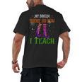 My Broom Broke So Now I Teach Teacher Witch Halloween Men's Back Print T-Shirt, trending gift