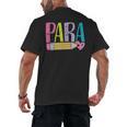 Colorful PARA Teacher Paraprofessional Cute Pencil Men's Back Print T-Shirt, trending gift
