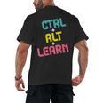 Computer Teacher Back To School Kids Ctrl Alt Learn Men's Back Print T-Shirt, trending gift