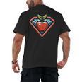 Cute Distressed Super Teacher Superhero Apple Men's Back Print T-Shirt, trending gift Cute Distressed Super Teacher Superhero Apple Men's Back Print T-Shirt, trending gift