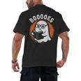 Cute Ghost Book Reading Books Lover Retro Halloween Teacher Men's Back Print T-Shirt, trending gift Cute Ghost Book Reading Books Lover Retro Halloween Teacher Men's Back Print T-Shirt, trending gift