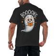 Cute Ghost Book Reading Halloween Teacher Men's Back Print T-Shirt, trending gift Cute Ghost Book Reading Halloween Teacher Men's Back Print T-Shirt, trending gift